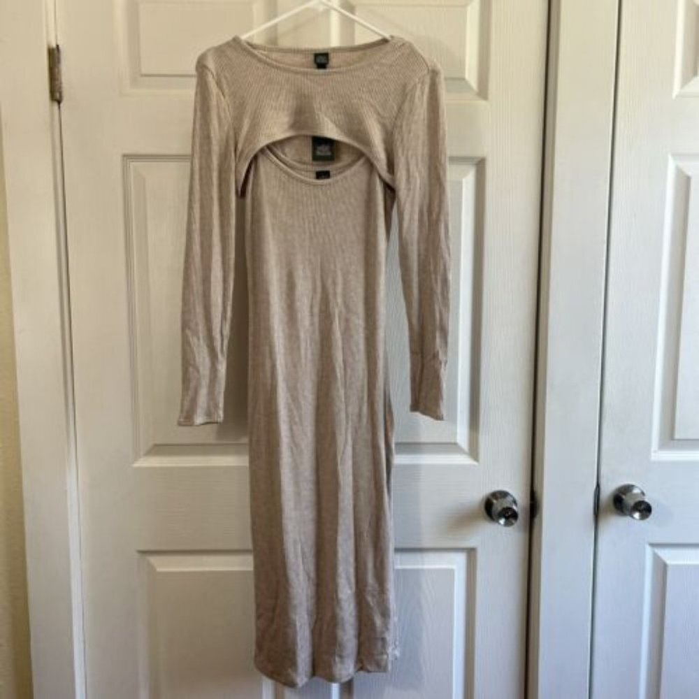 - Wild Fable Women's Long Sleeve Bodycon Sweater Dress & Shrug Set -Lg/NWT